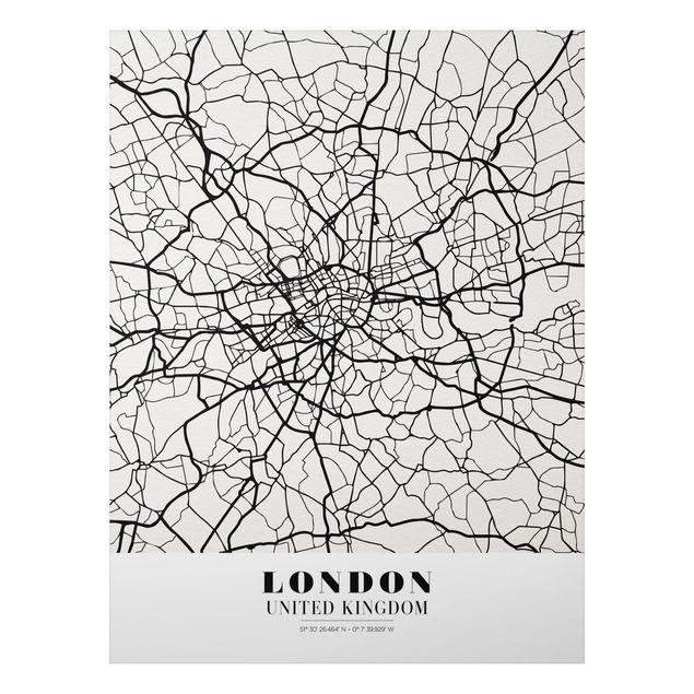 Alu-Dibond Bild - Stadtplan London - Klassik