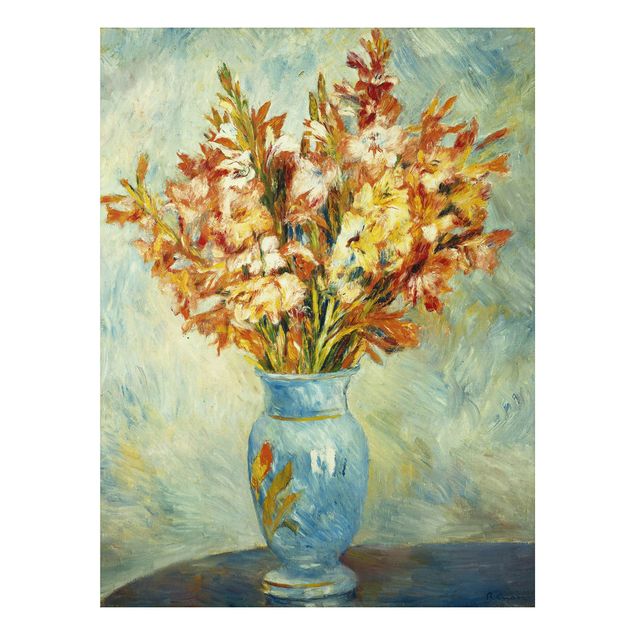 Alu-Dibond Bild - Auguste Renoir - Gladiolen in einer blauen Vase