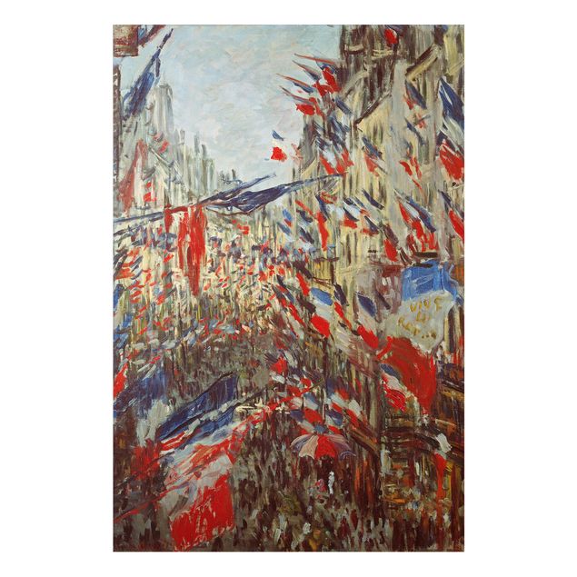 Alu-Dibond Bild - Claude Monet - Straße im Flaggenschmuck