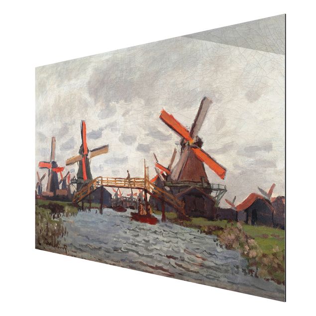 Alu-Dibond Bild - Claude Monet - Windmühlen in Westzijderveld in der Nähe von Zaandam