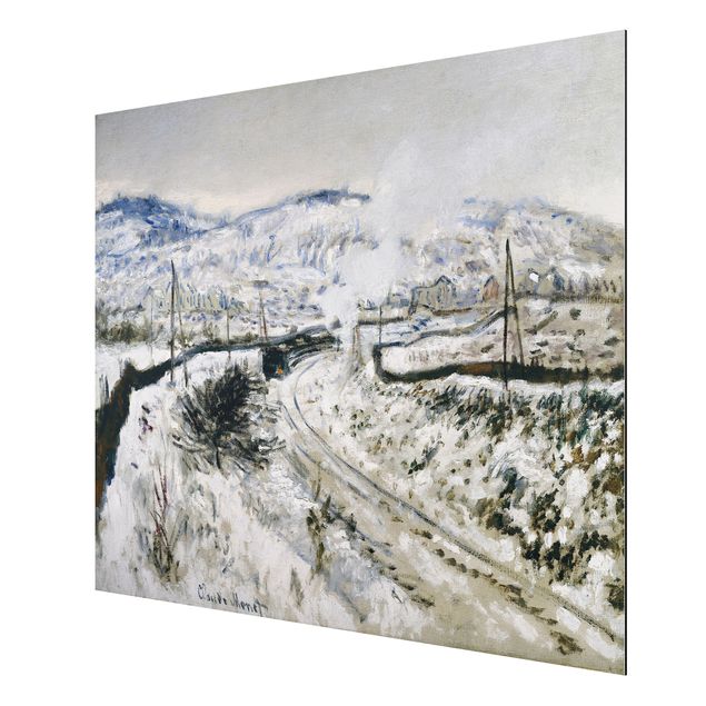 Alu-Dibond Bild - Claude Monet - Zug im Schnee bei Argenteuil