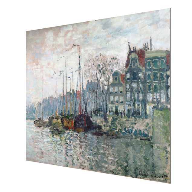 Alu-Dibond Bild - Claude Monet - Blick auf die Prins Hendrikkade und die Kromme Waal in Amsterdam