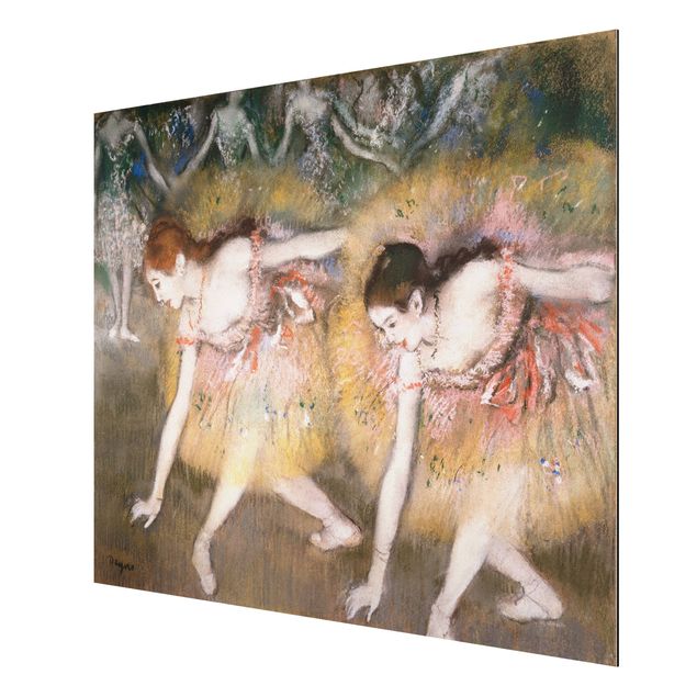 Alu-Dibond Bild - Edgar Degas - Sich verbeugende Ballerinen