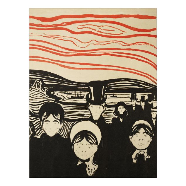 Alu-Dibond Bild - Edvard Munch - Angstgefühl