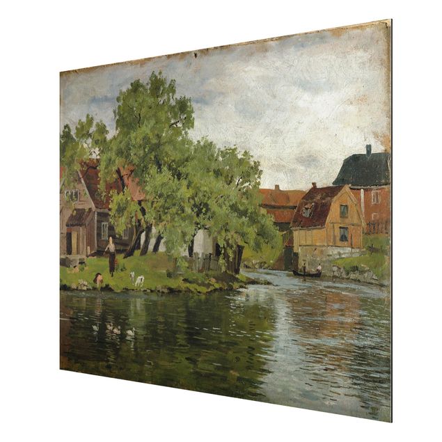 Alu-Dibond Bild - Edvard Munch - Szene am Fluss Akerselven