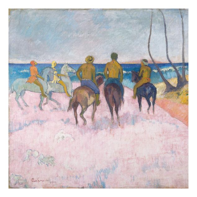 Alu-Dibond Bild - Paul Gauguin - Reiter am Strand (I)