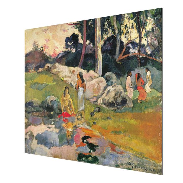 Alu-Dibond Bild - Paul Gauguin - Frauen an einem Flussufer