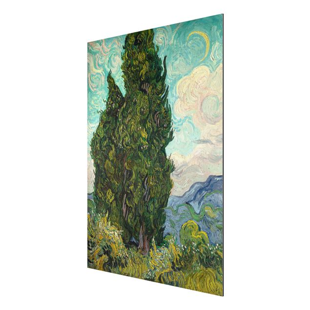 Alu-Dibond Bild - Vincent van Gogh - Zypressen