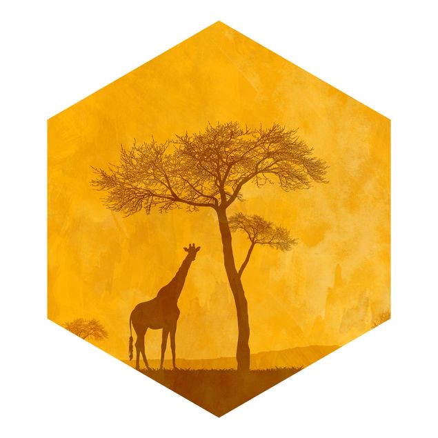 Hexagon Mustertapete selbstklebend - Amazing Kenya