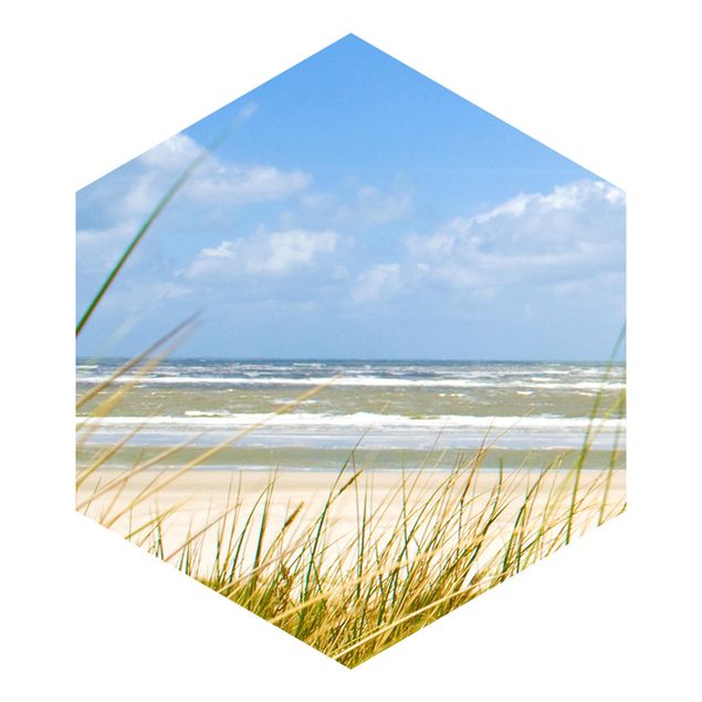 Hexagon Mustertapete selbstklebend - An der Nordseeküste