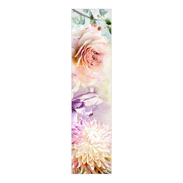 Schiebegardinen Set - Aquarell Blütenmix Pastell - Flächenvorhänge