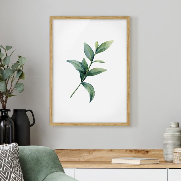 Bild mit Rahmen - Aquarell Eucalyptus II - Hochformat