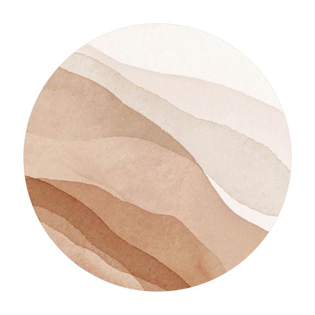 Runder Vinyl-Teppich - Aquarell Landschaft Sandwogen