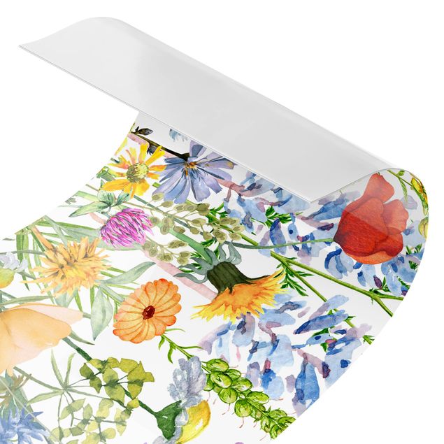 Küchenrückwand - Aquarellierte Blumenwiese