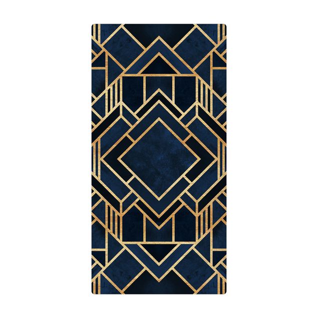 Kork-Teppich - Art Deco Gold - Hochformat 1:2