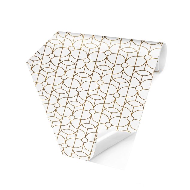 Hexagon Mustertapete selbstklebend - Art Deco Schmetterling Linienmuster XXL