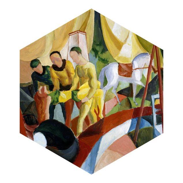 Hexagon Mustertapete selbstklebend - August Macke - Zirkus