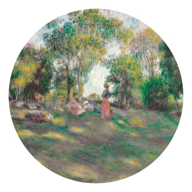 Runde Tapete selbstklebend - Auguste Renoir - Landschaft mit Figuren