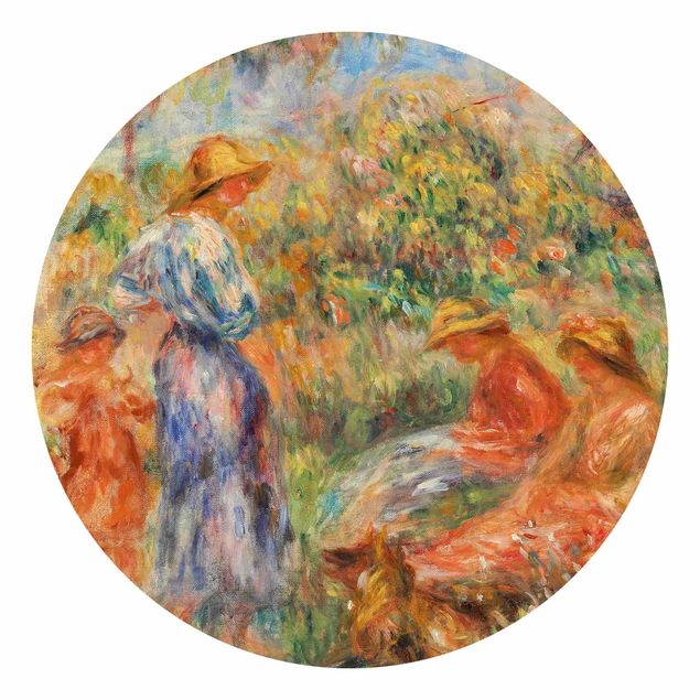Runde Tapete selbstklebend - Auguste Renoir - Landschaft mit Frauen und Kind