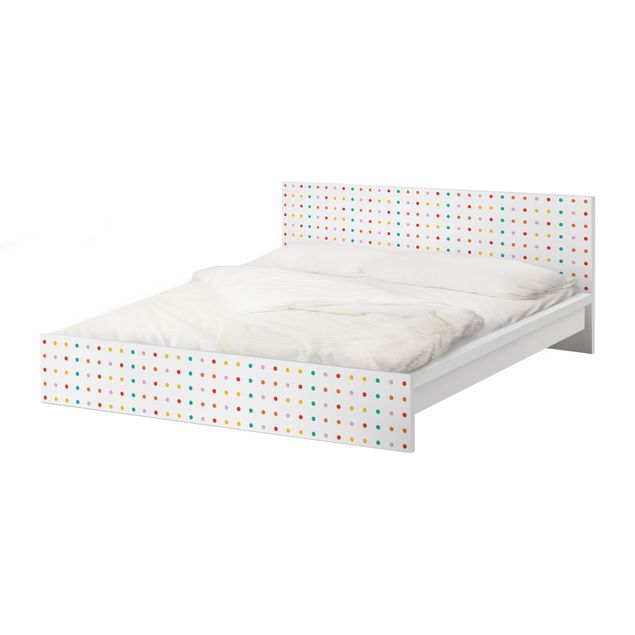 Möbelfolie für IKEA Malm Bett niedrig 160x200cm - Klebefolie No.UL748 Little Dots