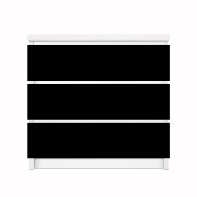 Möbelfolie für IKEA Malm Kommode - Klebefolie Colour Black