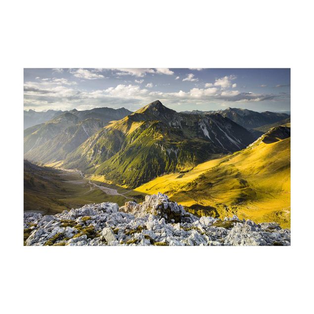 Teppich Esszimmer Berge und Tal der Lechtaler Alpen in Tirol