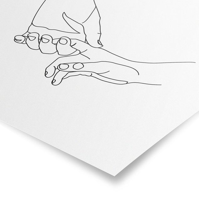 Poster - Zärtliche Hände Line Art - Quadrat 1:1