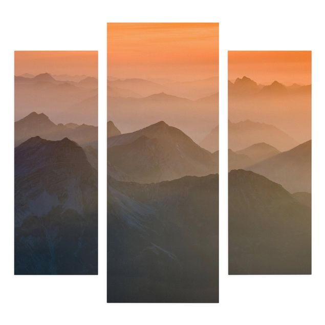 Leinwandbild 3-teilig - Blick von der Zugspitze - Galerie Triptychon