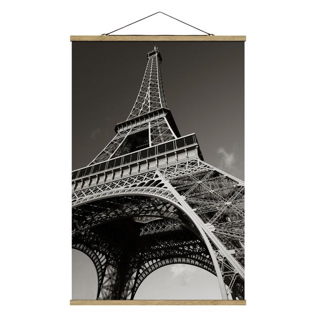 Stoffbild mit Posterleisten - Eiffelturm - Hochformat 2:3
