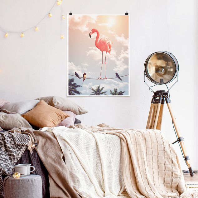 Poster - Jonas Loose - Himmel mit Flamingo - Hochformat 3:4