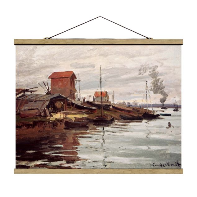 Stoffbild mit Posterleisten - Claude Monet - Seine Petit-Gennevilliers - Querformat 4:3