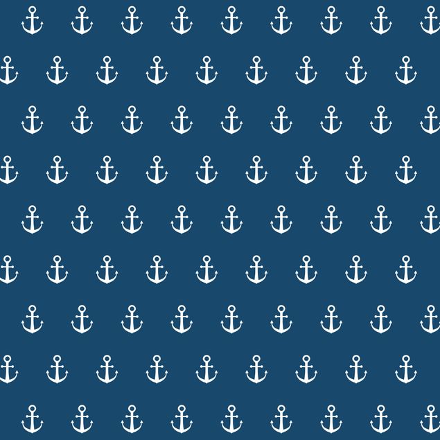 Möbelfolie Muster - Monogram Anker Muster blau weiss
