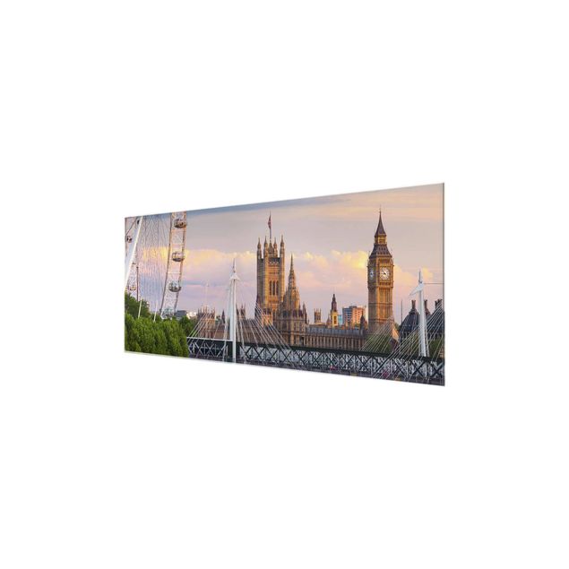 Glasbild - Westminster Palace London - Panorama