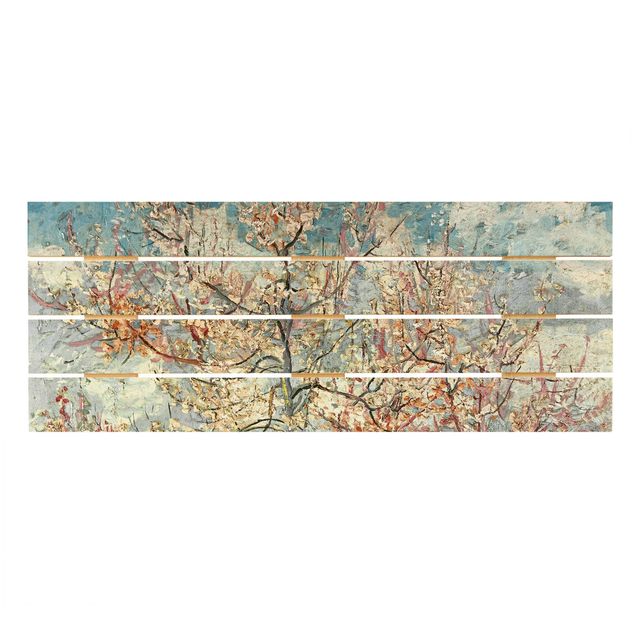 Holzbild - Vincent van Gogh - Blühende Pfirsichbäume - Querformat 2:5