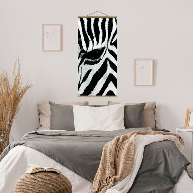 Stoffbild mit Posterleisten - Zebra Crossing No.3 - Hochformat 1:2