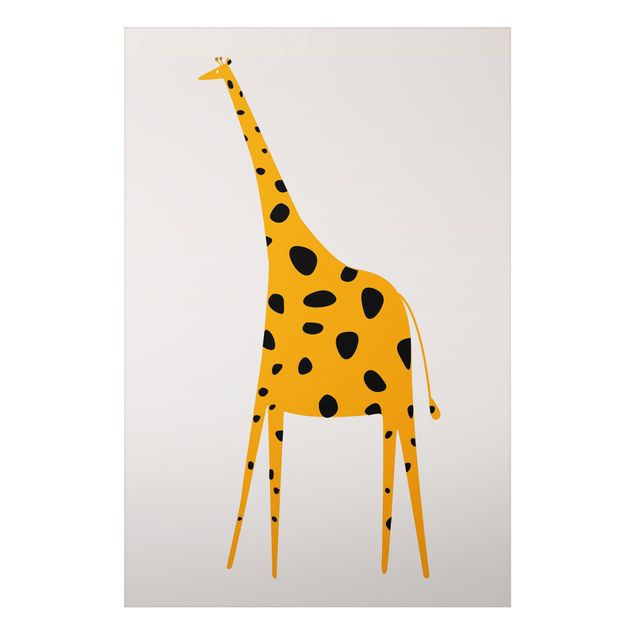 Aluminium Print - Gelbe Giraffe - Hochformat 3:2