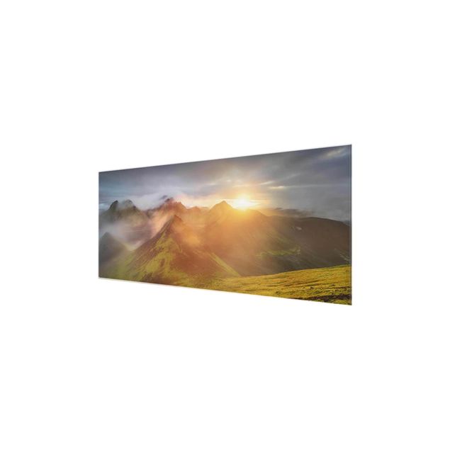 Glasbild - Storkonufell im Sonnenaufgang - Panorama