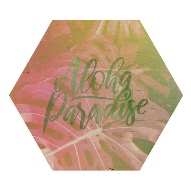 Hexagon Bild Holz - Rainbow - Aloha Paradise