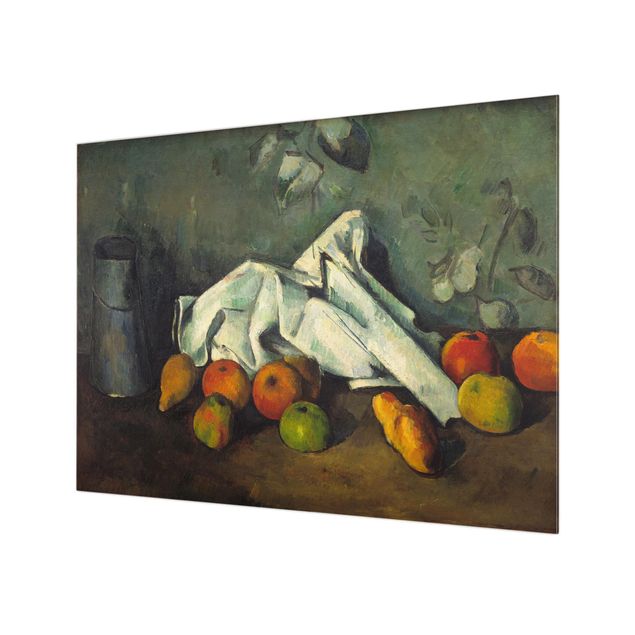 Glas Spritzschutz - Paul Cézanne - Milchkanne und Äpfel - Querformat - 4:3