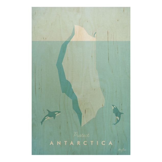 Holzbild - Reiseposter - Antarktis - Hochformat 3:2