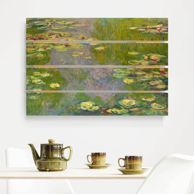 Holzbild - Claude Monet - Grüne Seerosen - Querformat 2:3