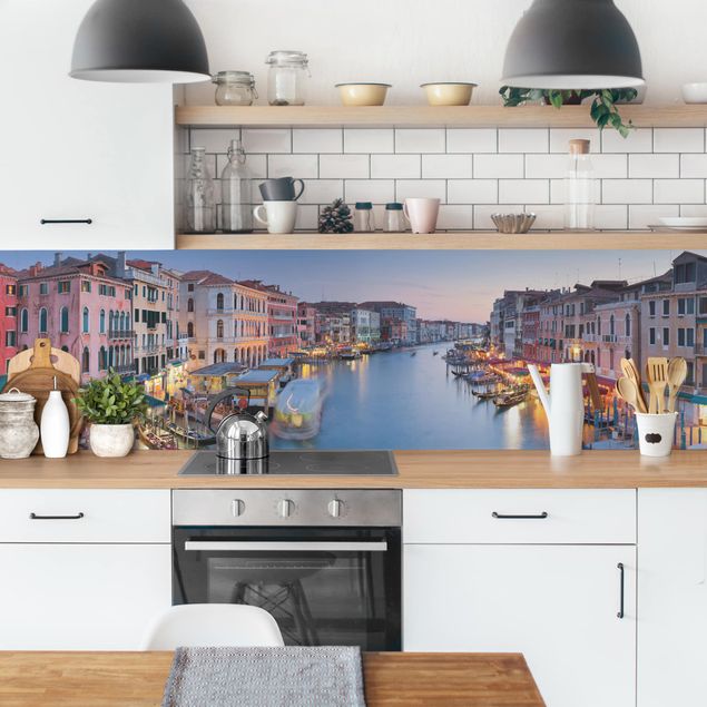 Küchenrückwand - Abendstimmung auf Canal Grande in Venedig