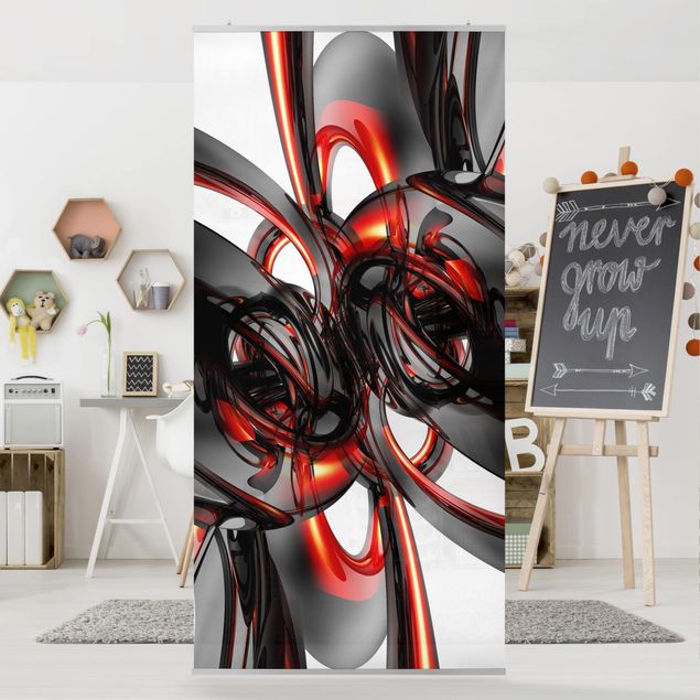 Raumteiler - Shining Red Circles 250x120cm