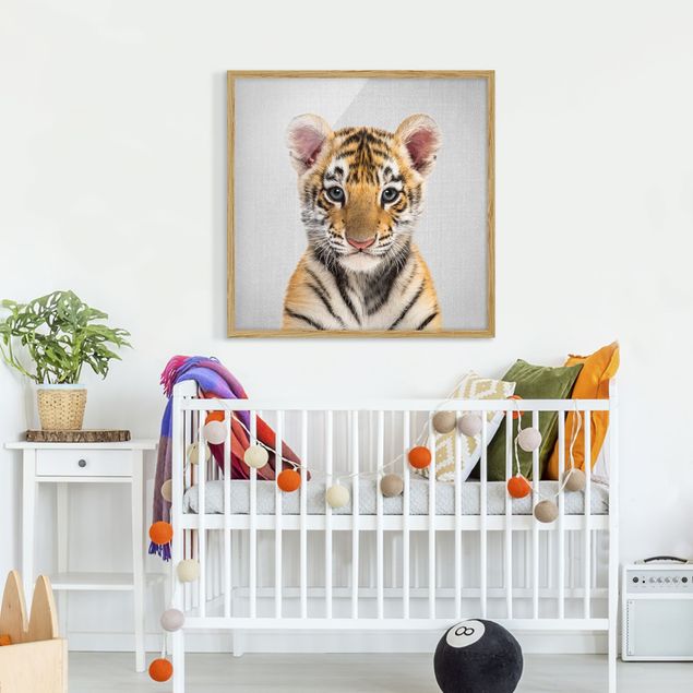 Bild mit Rahmen - Baby Tiger Thor - Quadrat - 1:1