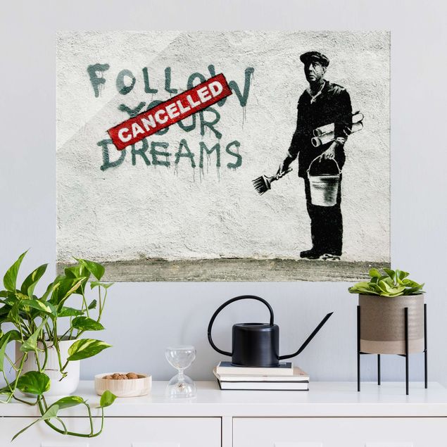 Glas Magnetboard Follow Your Dreams - Brandalised ft. Graffiti by Banksy