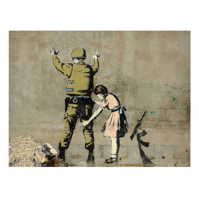 Leinwandbild - Banksy - Soldat und Mädchen - Querformat - 4:3