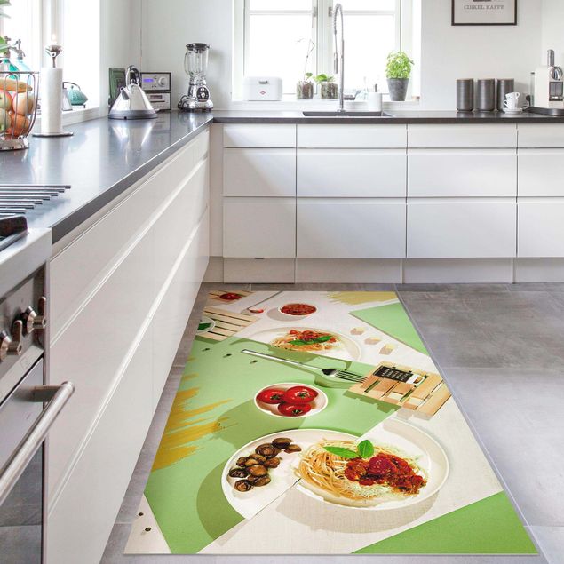 Moderner Teppich Geometrie in der Küche