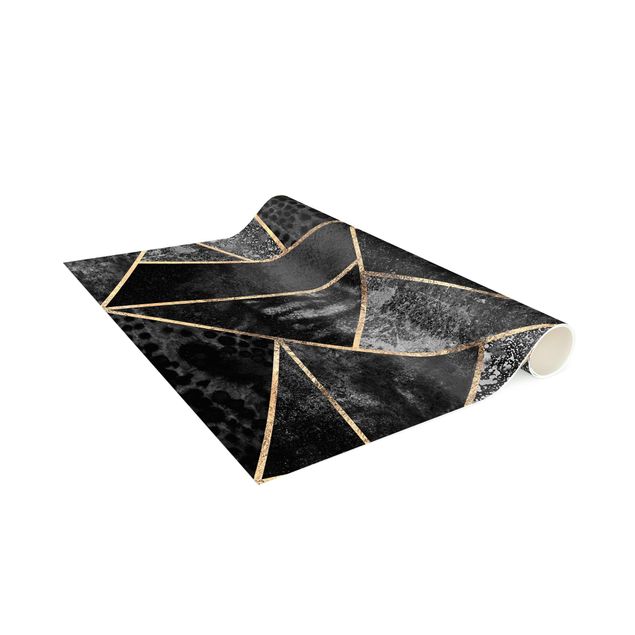 Teppich abstrakt Graue Dreiecke Gold