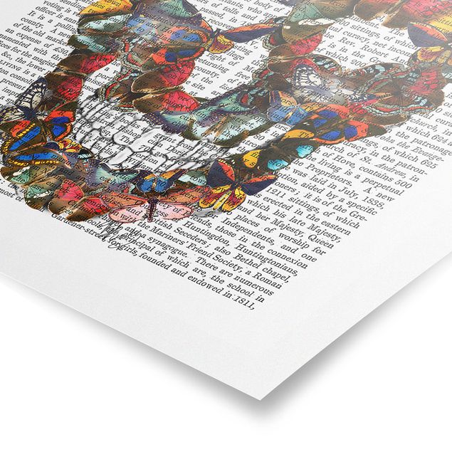 Poster - Grusellektüre - Schmetterlingsschädel - Hochformat 3:4