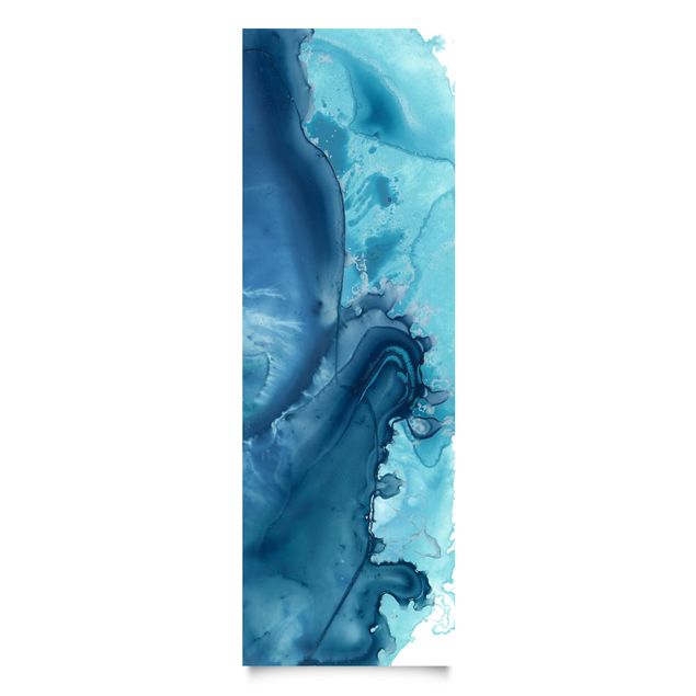 Möbelfolie Abstrakt - Welle Aquarell Blau I